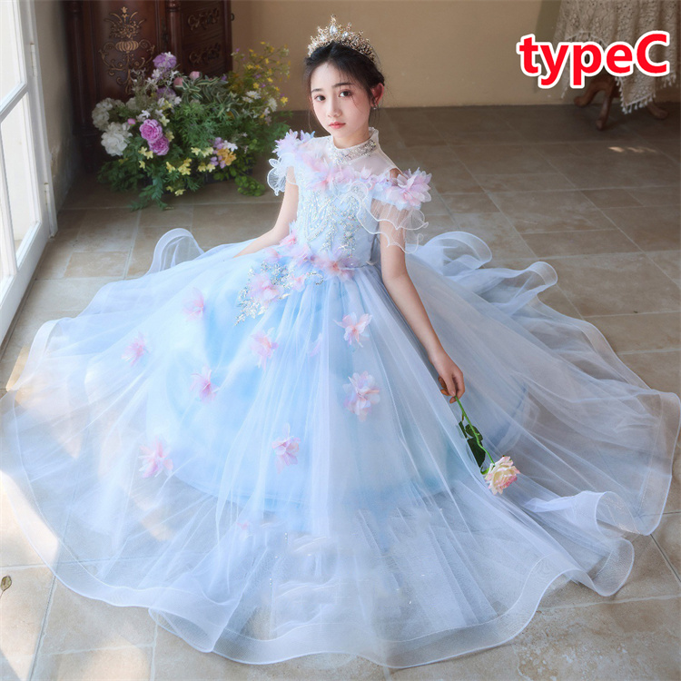 子供 ドレス 蝶柄 キッズ用 ワンピース パーティードレス 子供用 結婚