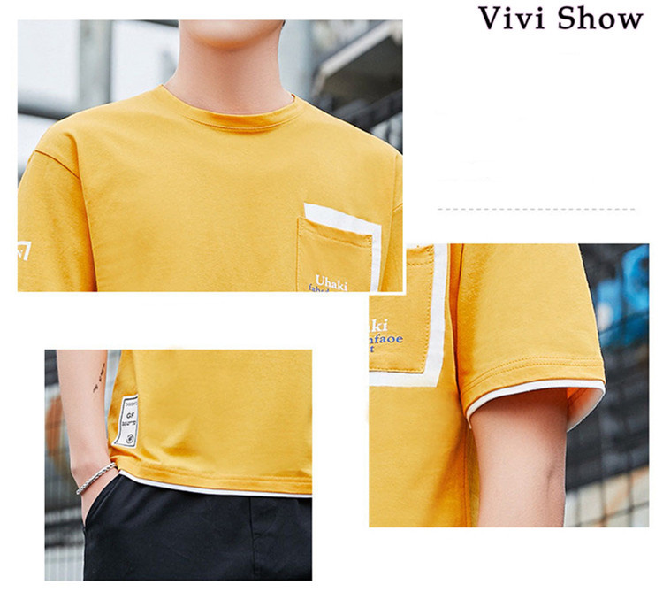 Tシャツ メンズ 胸ポケット クールネック アメカジ 英文字 おしゃれ
