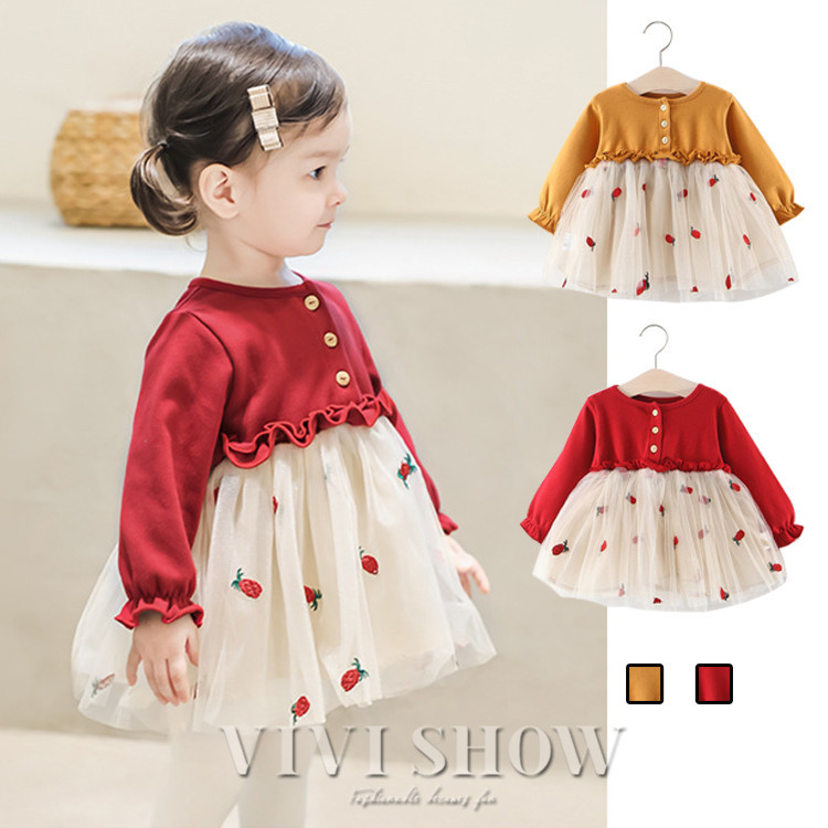 子供 ワンピース キッズ 女の子 ベビー 赤ちゃん 可愛い パイナップル柄 フォーマル プレゼント vivishow :dse081:VIVISHOW  通販 