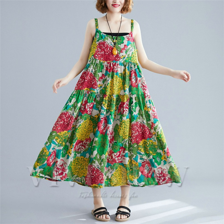 キャミワンピース マキシワンピース 花柄 レディース ロング丈