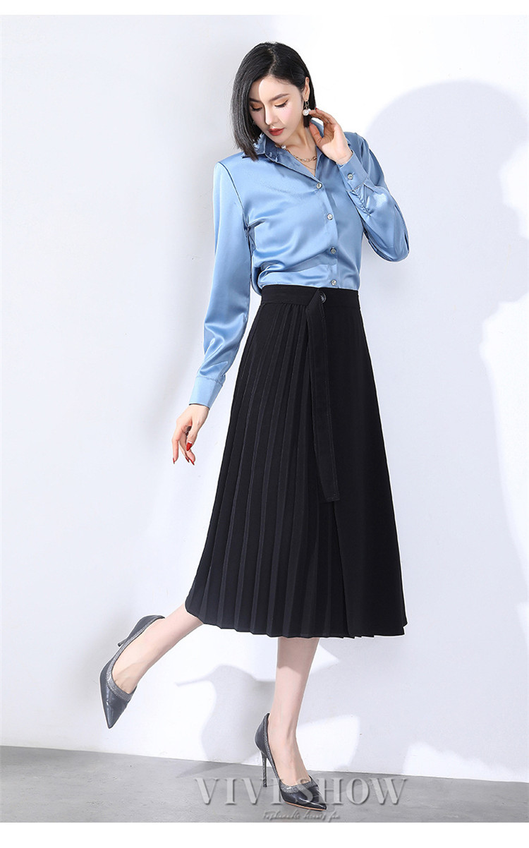極美品✨エルメス プリーツラップスカート ベロア×シフォン