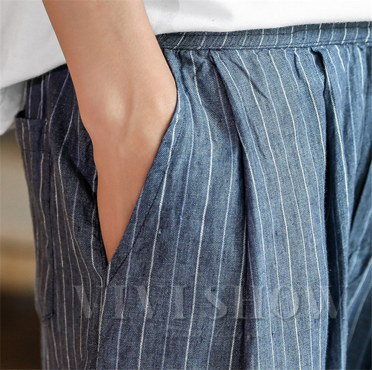 ハーフパンツ メンズ 7分丈 七分丈 リネンパンツ クロップド