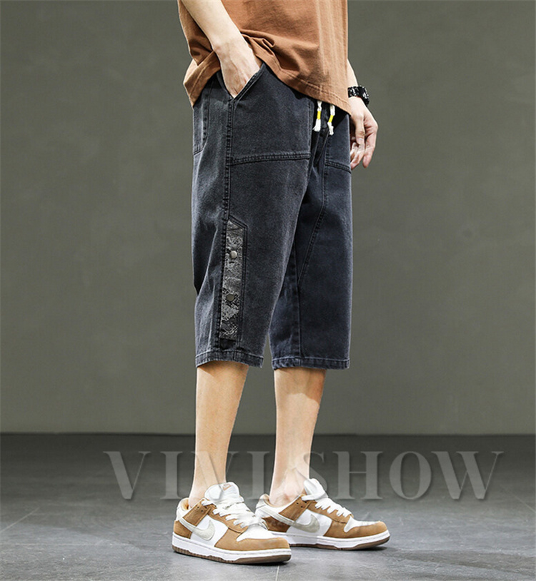 Mサイズ　ハーフパンツ ハーフパンツ メンズ 7分丈 ひざ下 パンツ 七分丈 クロップド