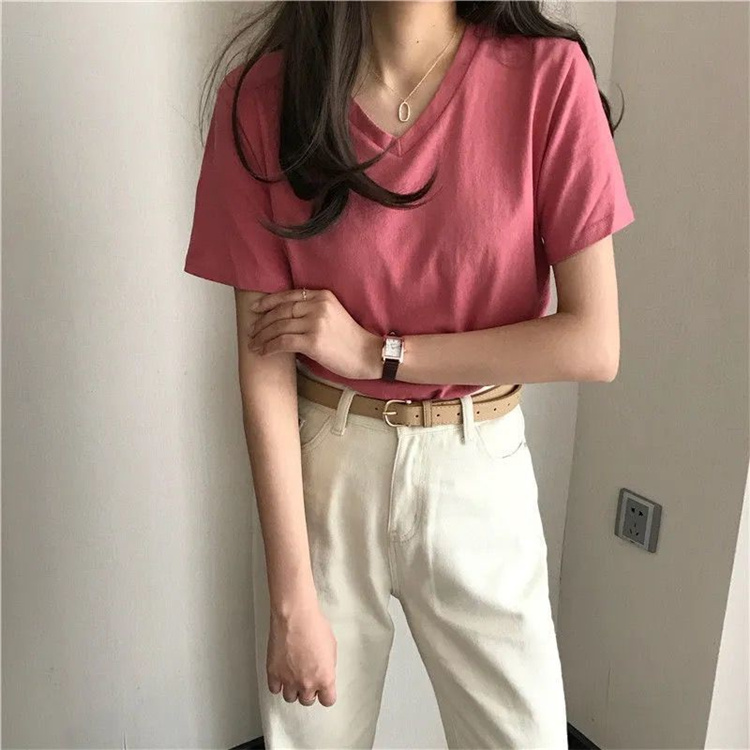 トップス レディース 半袖 カットソー 半袖カットソー Tシャツ 春 秋 冬 夏 Tシャツ レディース 半袖 ニット Vネック シンプル カジュアル 定番