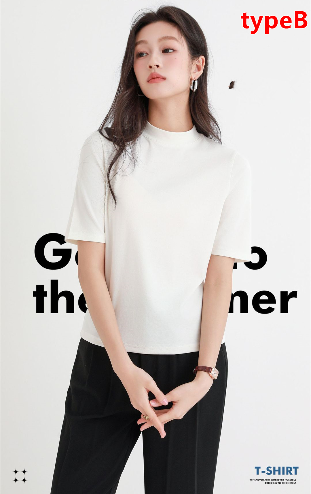 ハイネック 5分袖 レディース トップス Tシャツ ゴルフ 無地