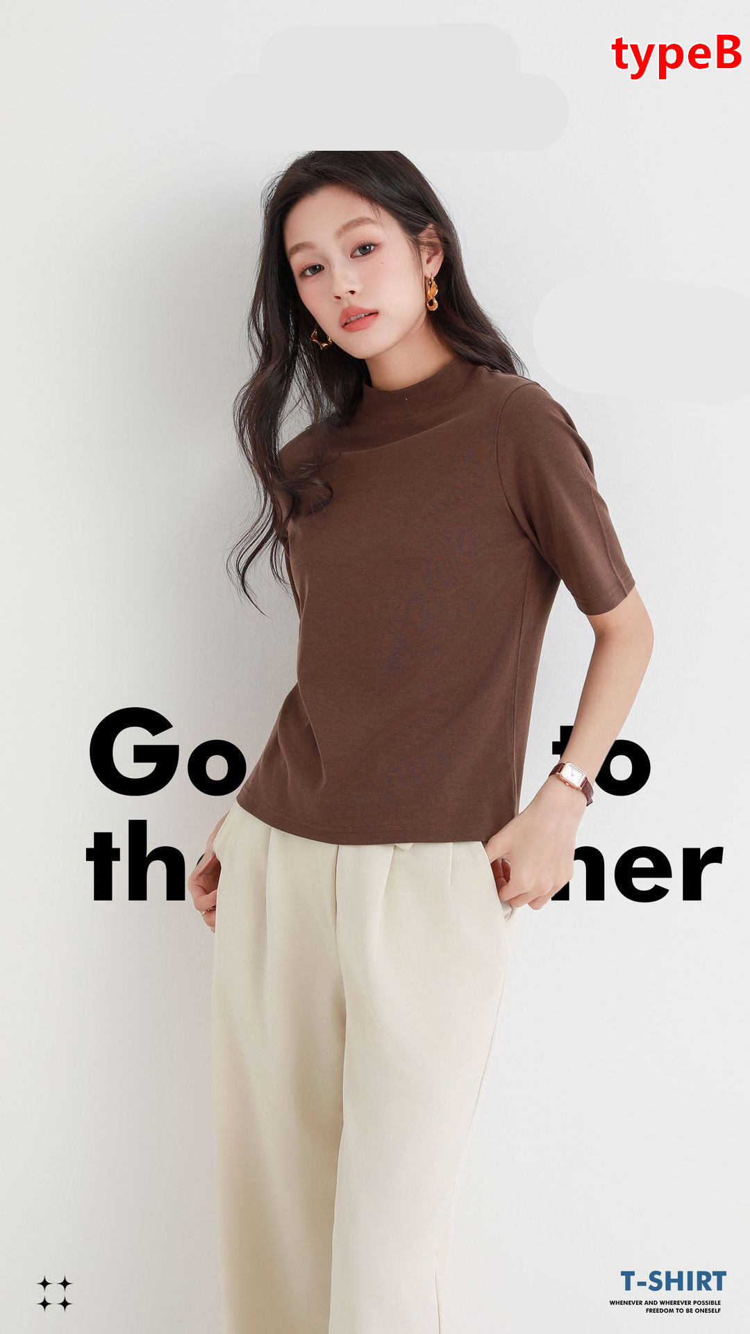 ハイネック 5分袖 レディース トップス Tシャツ ゴルフ 無地
