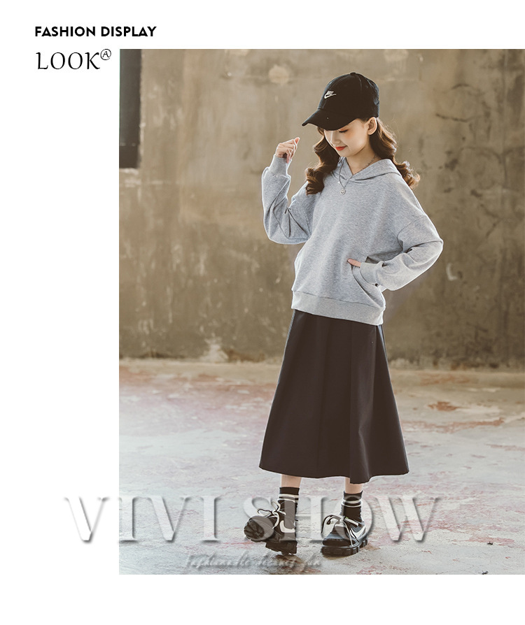 Burberry スカート ニットパーカー セットアップ　レディース　キッズ 韓国子供服 セットアップ キッズ 女の子 秋冬 フード付き パーカー+