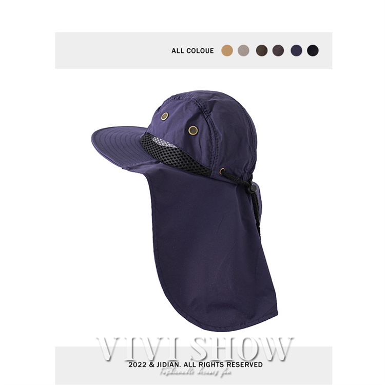メンズ キャップ 帽子 カジュアル シンプル 通気性 日差し対策 かぶりやすい 首ガードつき