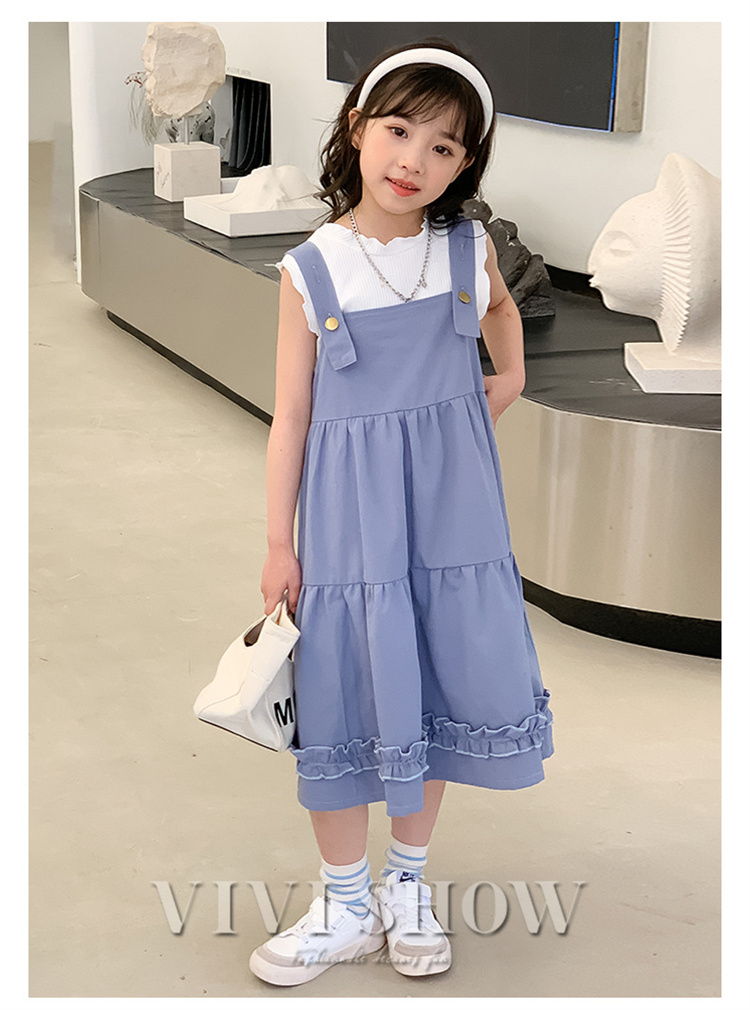 キッズ ジュニア 女の子 上下 ワンピース 切り替えギャザー 子供服 