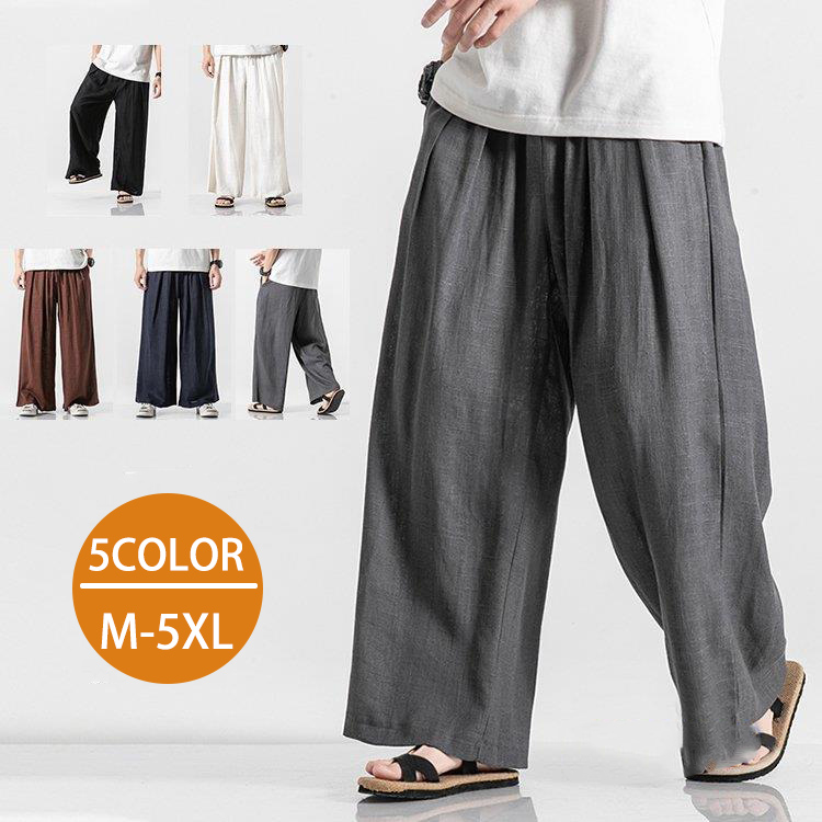 【Y's for men】ワイズフォーメン　麻ワイドパンツ サルエルパンツ ワイドパンツ メンズ 麻パンツ 九分丈パンツ リネンパンツ ゆったり