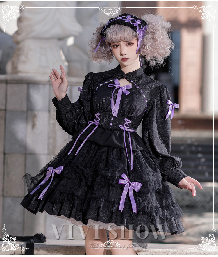 ロリータリボンドレス コスプレ、パーティーにおすすめシフォンワンピース ロリータリボンドレス コスプレ、パーティーにおすすめシフォン
