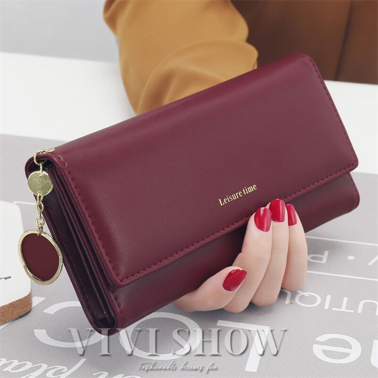 ⑨★優良品♪モノグラム 三つ折り長財布 レディース 財布 長財布 三つ折り PUレザー シンプル 使いやすい 大