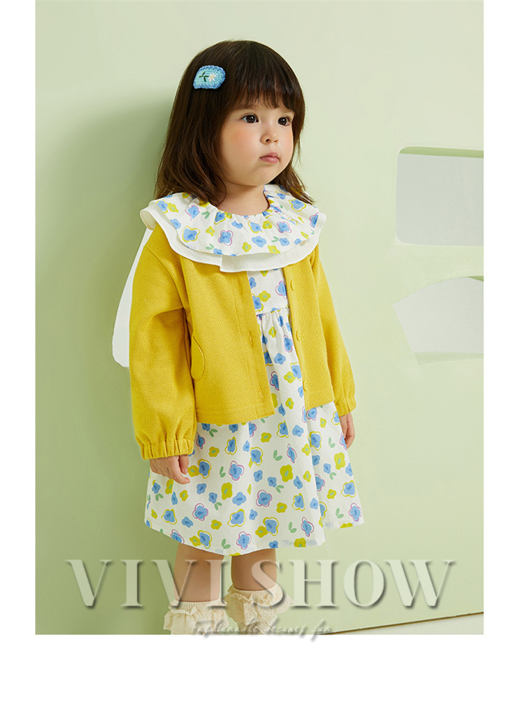 キッズ服 ワンピース・ポロシャツ・カーディガン3点セット CLEARANCEセール40％OFF】小花プリントワンピース 80 90 100 110