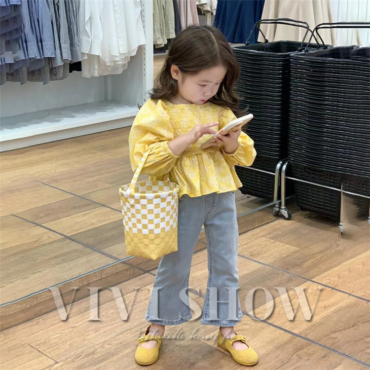 子供服 セットアップ 女の子 長袖 春秋 秋着 上下セット 韓国子供服 キッズ ジュニア デニムパンツ 長ズボン 可愛い おしゃれ vivishow  :ffe098:VIVISHOW 通販 