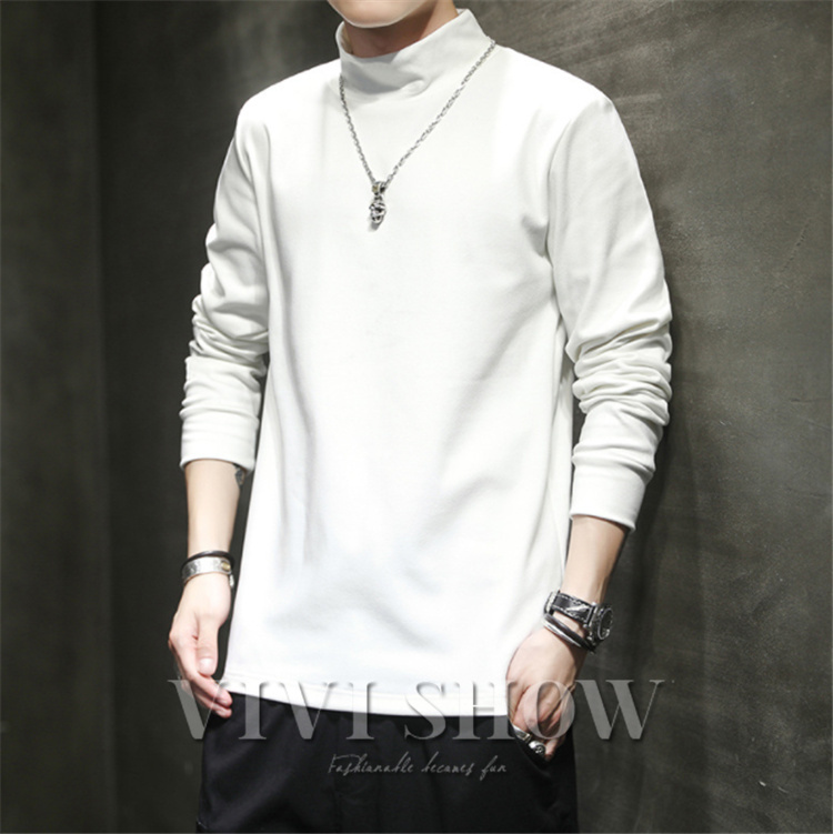 メンズ トップス 長袖 Tシャツ カットソー ミドルネック シンプル