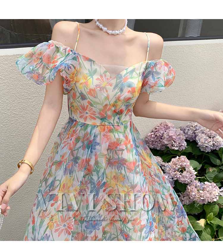 【Rene】新品未使用 シアーストライプ花柄ワンピース 38 可愛い涼しい 花柄 ワンピース レディース 春 夏 春夏 ストライプ リゾート