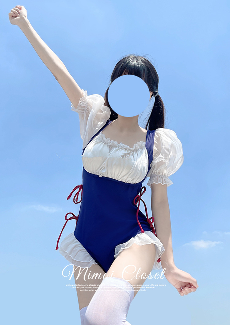 新品❣️メイド風╰(*´︶`*)╯♡ワンピース水着 白と黒 フリル