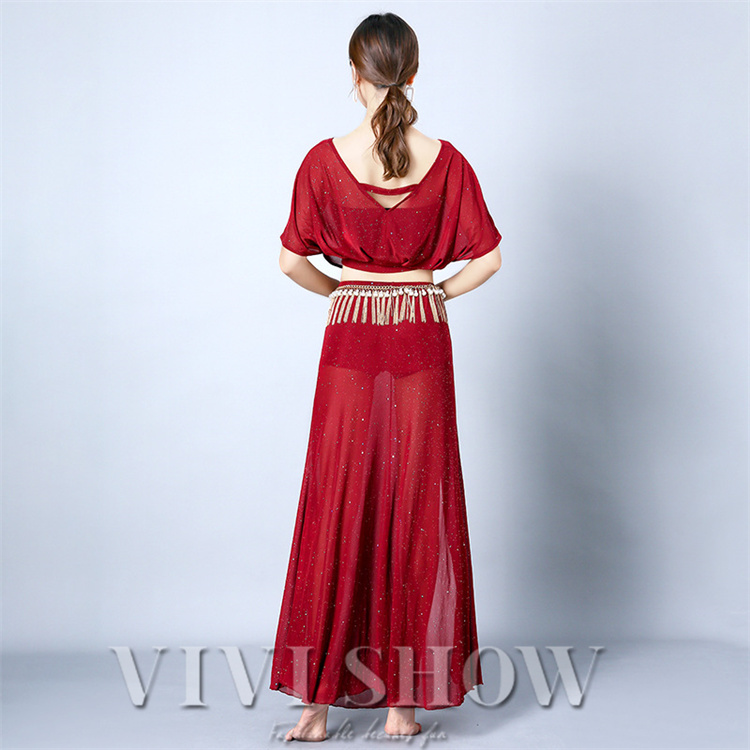 ベリーダンス衣装レディース 上下2点セットアップ かわいい系トップス