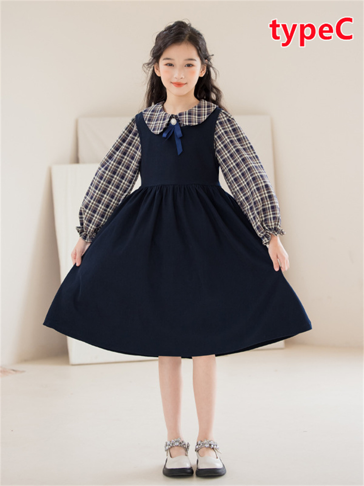 ジュニア キッズ 子供服 ワンピース チェック柄 かわいい 制服風