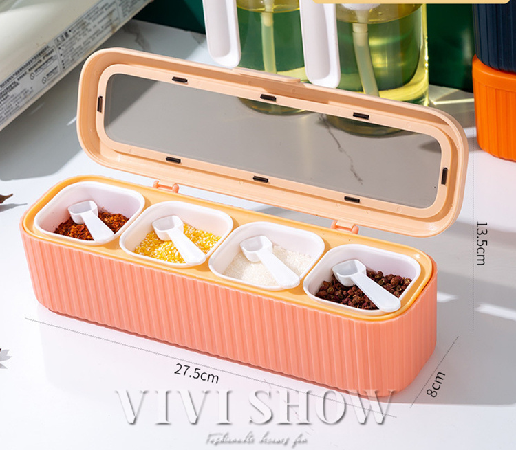 キッチン 台所用品 調味料入れ 調味料 スパイス 4コマ ケース 使い