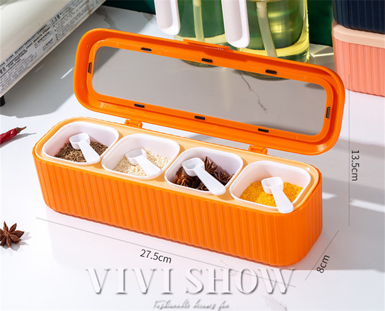 キッチン 台所用品 調味料入れ 調味料 スパイス 4コマ ケース 使い