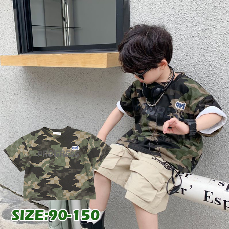 キッズ ジュニア 半袖 Tシャツ カジュアル カットソー 男の子