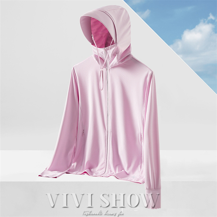 UVカットパーカー　ピンク uv パーカー 指穴 uvカットパーカー カット ひんやり 接触冷感