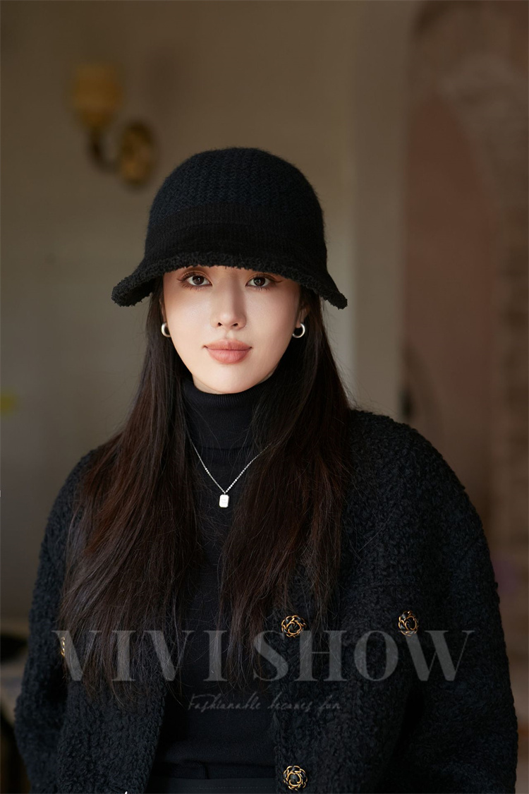 新品◆限定柔らかな毛皮のセーブル編み込み帽子 ★婦人帽 帽子 ハット 毛皮ファー ミンク 毛皮帽子 ハット メンズ ブラウン/グレー フリーサイズ 0269M