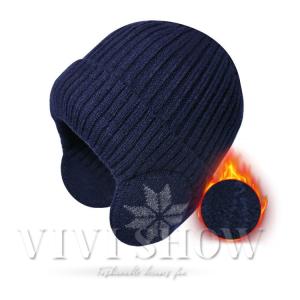秋冬メンズ レディース ニット帽 百搭の毛糸帽 防寒耳当て付き 頭を包む帽子 ヘッドウェア