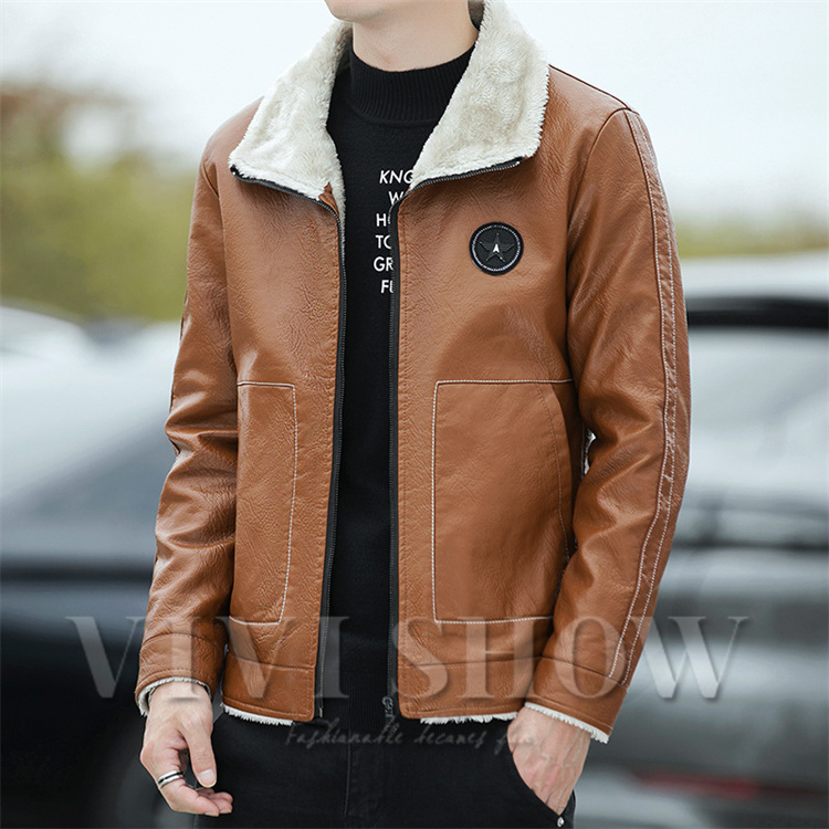 レザージャケット ライダースジャケット メンズ 冬服 裏起毛 PU革