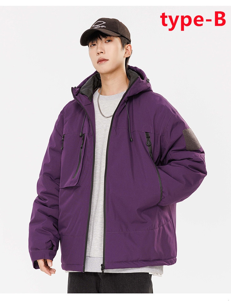 中綿ジャケット メンズ 中綿入り 中綿コート 前開き ダウン入り フード