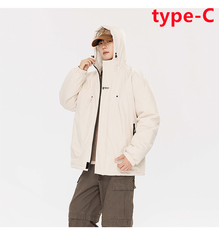 中綿ジャケット メンズ 中綿入り 中綿コート 前開き ダウン入り フード