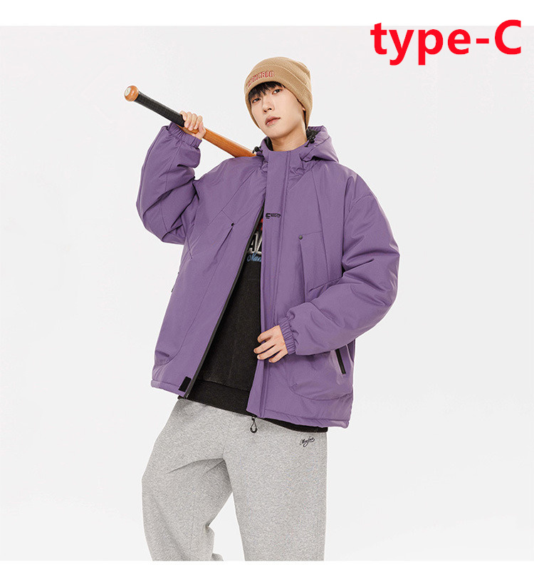 中綿ジャケット メンズ 中綿入り 中綿コート 前開き ダウン入り フード