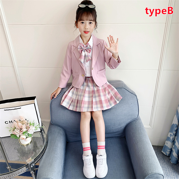 子供服 上下セット かわいい キッズ ブレザー リボン プリーツ風