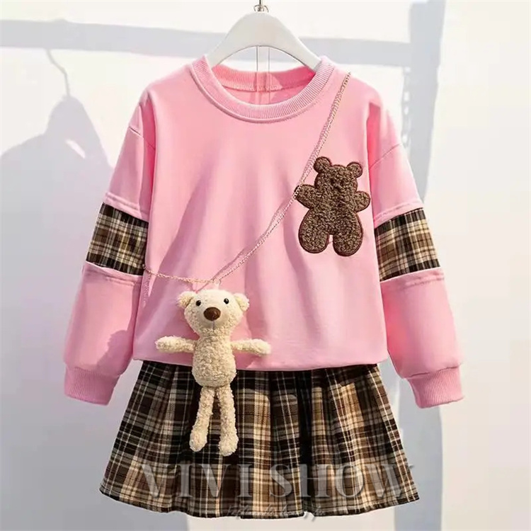 セットアップ キッズ スカート プリーツ チェック柄 トレーナー