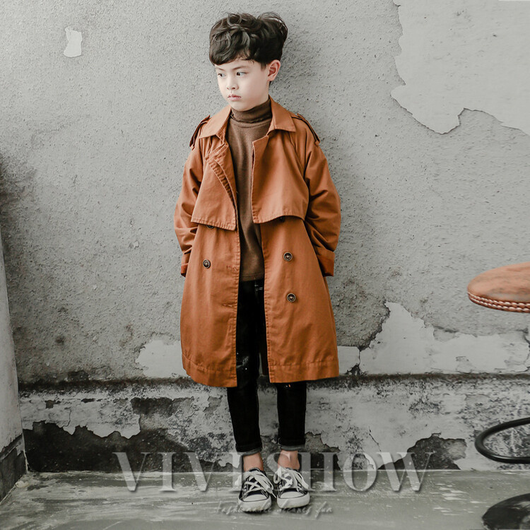 コート アウター 子供服 トレンチコート風 キッズ ノーカラー シンプル 