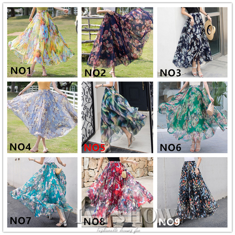 スカート 花柄 ロングフレア シフォン 大人 春 夏 レディース 花柄