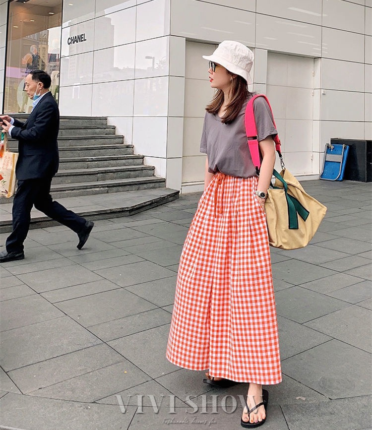 レディース ワイドパンツ チェック柄 ガウチョパンツ スカーチョ