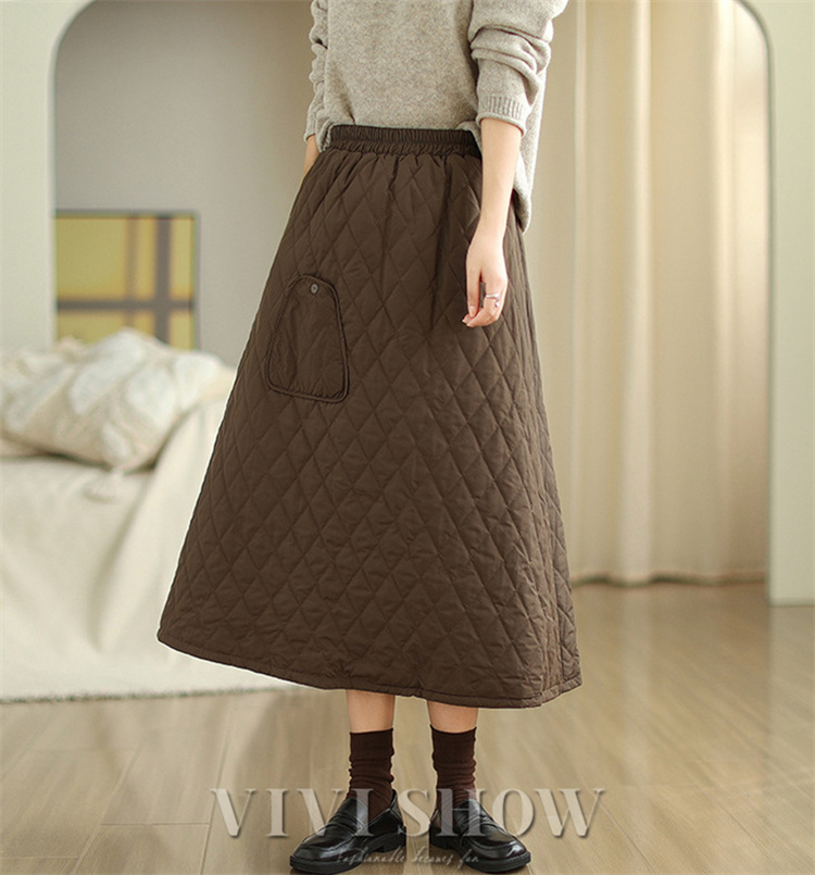 レディース ダウンスカート キルティング 防寒 フレアスカート ミモレ