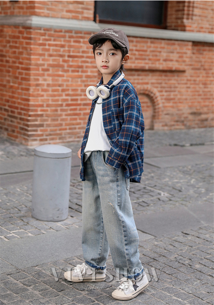 ロングパンツ 長ズボン デニム 薄手 キッズ 子供服 男の子 ボトムス ジーンズ ジーパン 無地   カジュアル |  | 01
