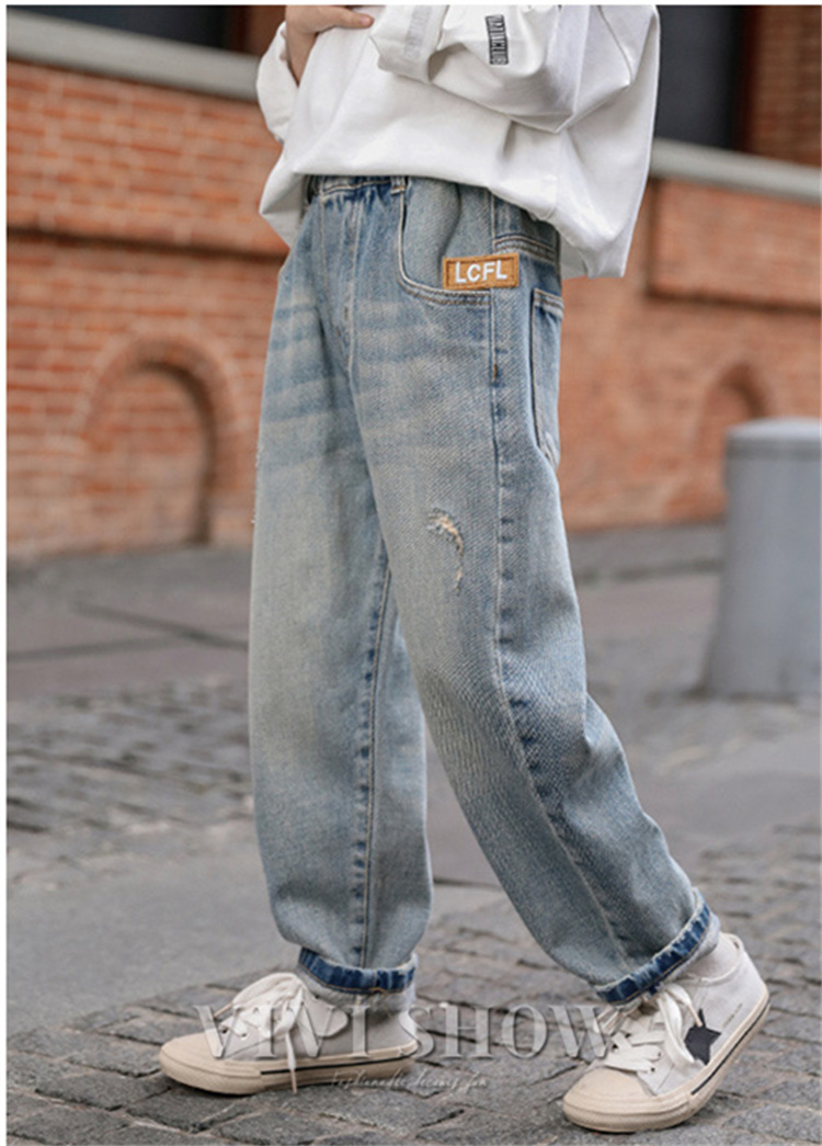 ロングパンツ 長ズボン デニム 薄手 キッズ 子供服 男の子 ボトムス