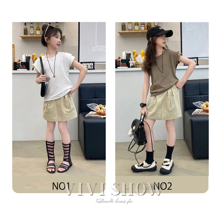 子供服 セットアップ 学生 女の子 半袖Tシャツ スカート 子ども服 上下