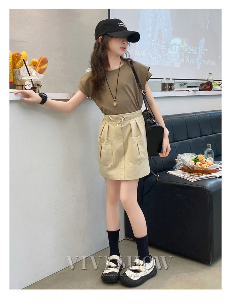 子供服 セットアップ 学生 女の子 半袖Tシャツ スカート 子ども服 上下