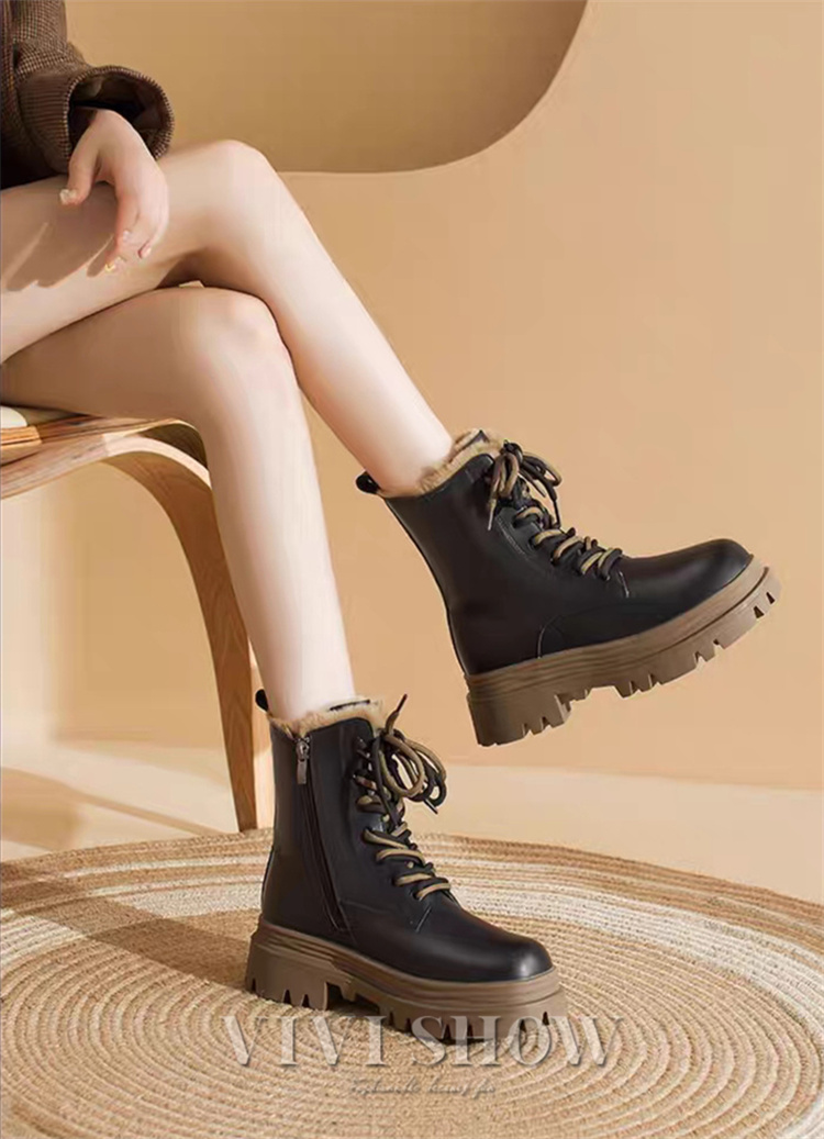 【送料無料】スノーブーツ レディース  レースアップ ブーツ ロングブーツ 裏起毛 裏ボア ウェッジソール ダウンロングブーツ 膝丈ブーツ 疲れにくい スノーブーツ ハーフブーツ 裏起毛 美脚 ハーフ丈 ブーツ レザーブーツ