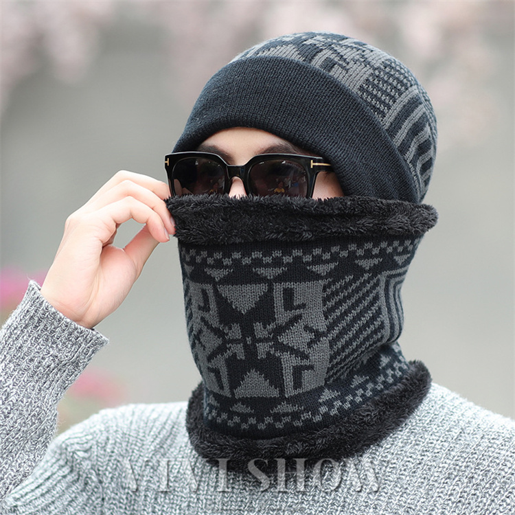 ニット帽 メンズ マフラー 帽子 スヌード 2点セット 冬 ファッション