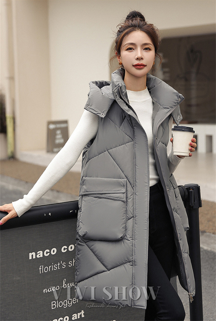 中綿ベストロングベスト レディース ダウン風ベスト 中綿 ダウン風 