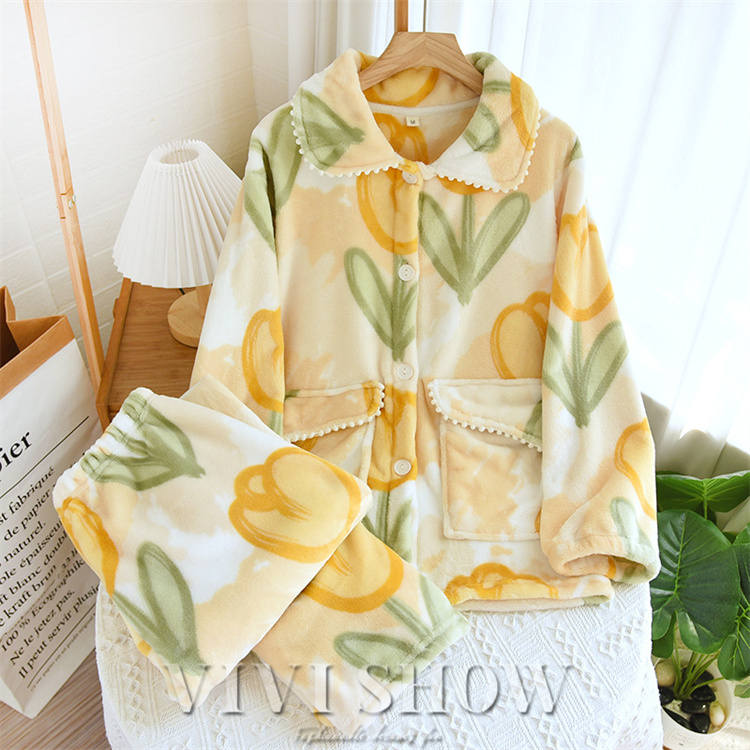 パジャマ レディース ルームウエア 部屋着 ナイトウエア 長袖 秋冬