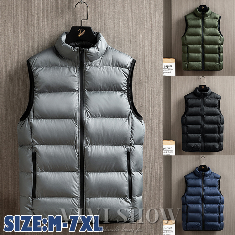 ダウンベスト メンズ 大きいサイズ 中綿ベスト ベスト シンプル 秋 冬