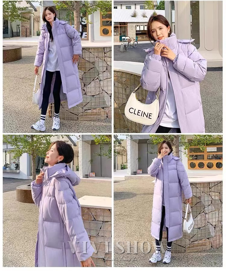 ダウンコート レディース ハイネックコート 無地 ロング ベンチコート