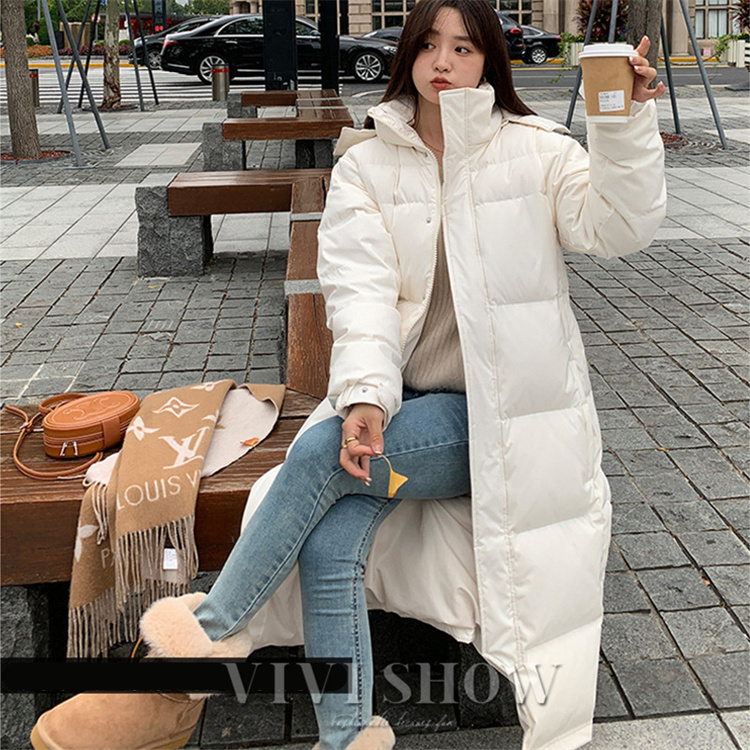 ダウンコート レディース ハイネックコート 無地 ロング ベンチコート